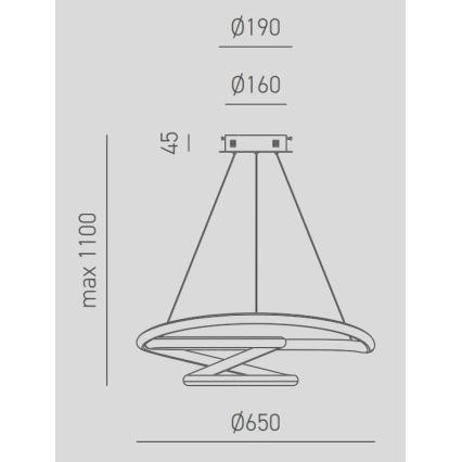 Gea Luce DIVA S G TITANIO - LED Stmievateľný luster na lanku DIVA LED/44W/230V šedá