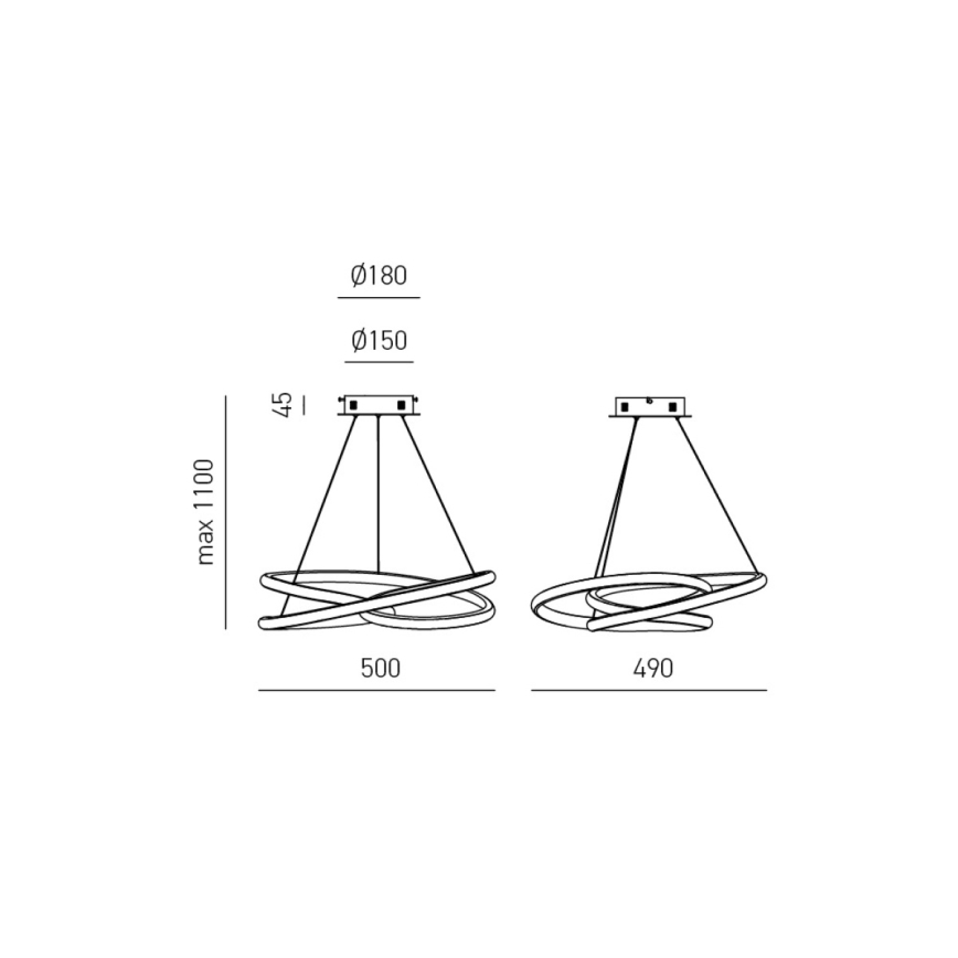 Gea Luce DIVA S P TITANIO - LED Stmievateľný luster na lanku DIVA LED/43W/230V antracit