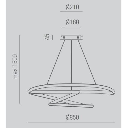 Gea Luce DIVA S/S TITANIO -  LED Stmievateľný luster na lanku DIVA LED/80W/230V šedá