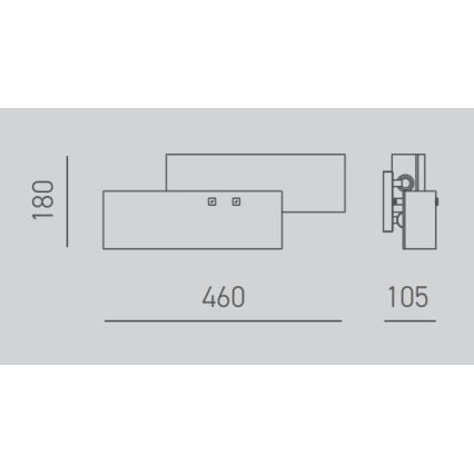 Gea Luce LARA A P arg - Nástenné svietidlo LARA 2xE14/42W/230V strieborná