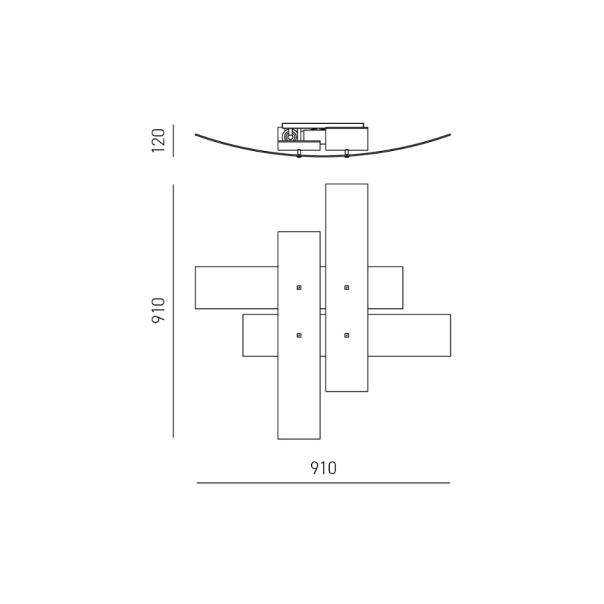 Gea Luce LARA P G arg - Stropné svietidlo LARA 4xE27/52W/230V 91 cm strieborná