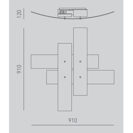 Gea Luce LARA P G oro - Stropné svietidlo LARA 4xE27/52W/230V 91 cm zlatá