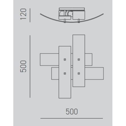 Gea Luce LARA P P arg - Stropné svietidlo LARA 2xE27/52W/230V 50 cm strieborná