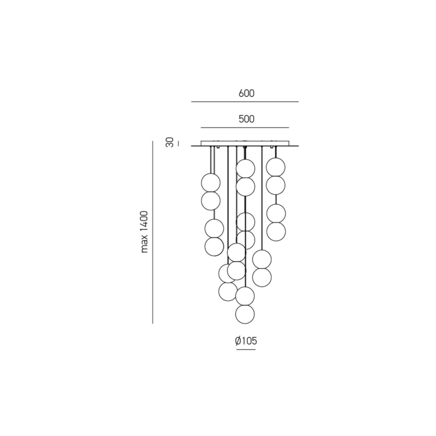 Gea Luce SFERA S10 G - Luster na lanku SFERA 10xG9/28W/230V