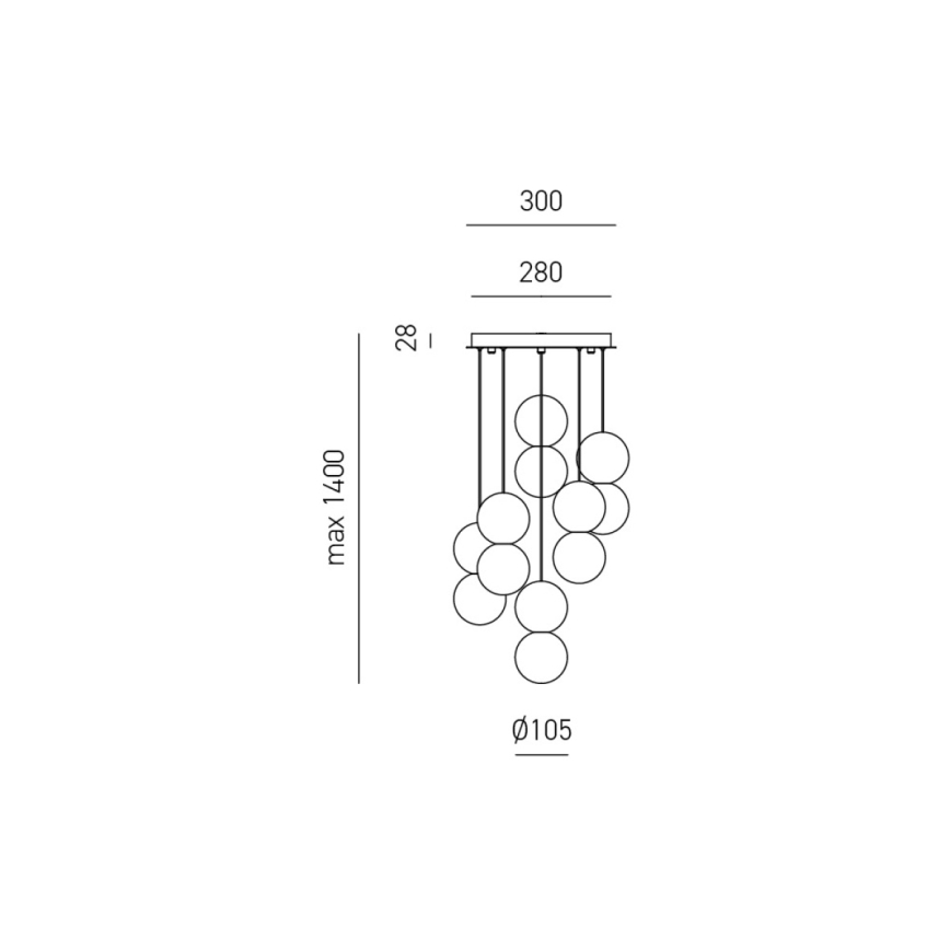 Gea Luce SFERA S6 G - Luster na lanku SFERA 6xG9/28W/230V
