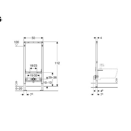 Geberit 111.534.00.2 - Podomietkový modul Duofix pre bidet 112 cm