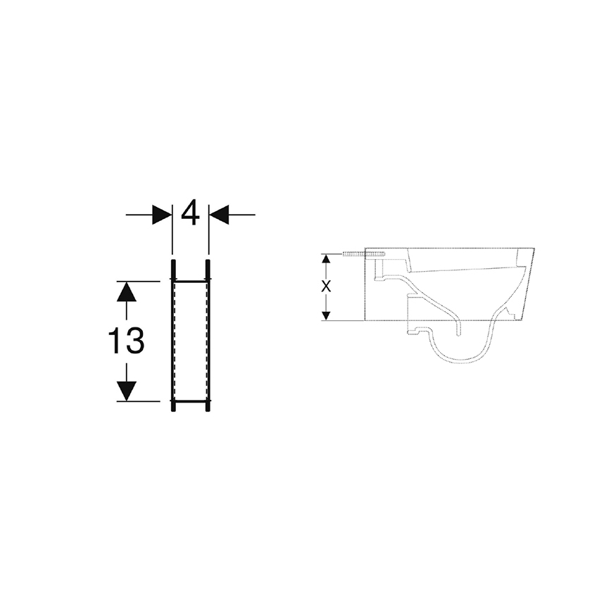 Geberit 111.847.00.1 - Sada vzpier pre WC misy s malou opornou plochou Duofix, 2 ks