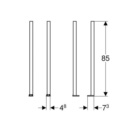 Geberit 111.848.00.1 - Sada predĺžení nôh pre Duofix, 2 ks