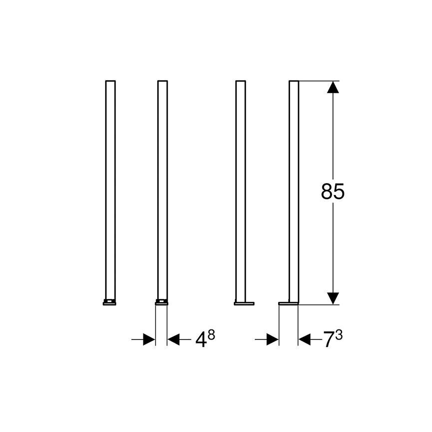 Geberit 111.848.00.1 - Sada predĺžení nôh pre Duofix, 2 ks