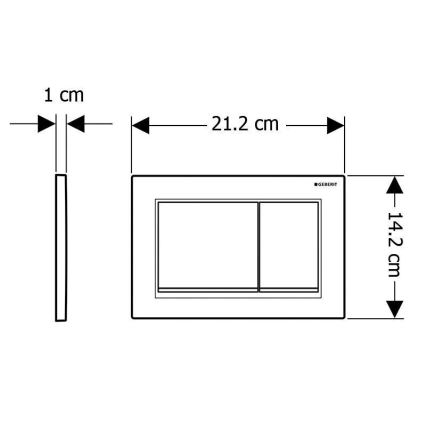 Geberit 115.080.01.1 - Splachovacie tlačidlo Omega30 21,2x14,2 cm biele