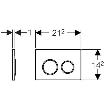 Geberit 115.085.KH.1 - Splachovacie tlačidlo Omega20 21,2x14,2 cm lesklý chróm/matný chróm