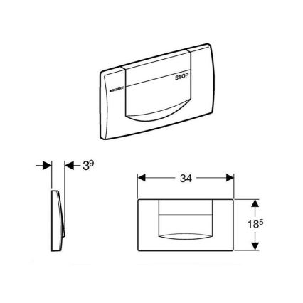 Geberit 115.222.11.1 - Splachovacie tlačidlo 200F 34x18,5 alpská biela