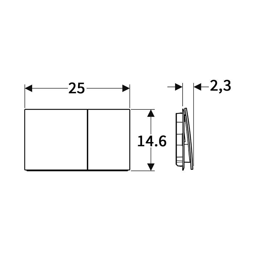 Geberit 115.622.JT.1 - Splachovacie tlačidlo Sigma70 25x14,6 cm matná biela