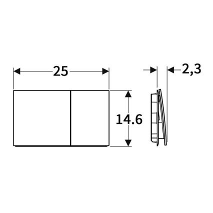 Geberit 115.622.QD.1 - Splachovacie tlačidlo Sigma70 25x14,6 cm čierny chróm