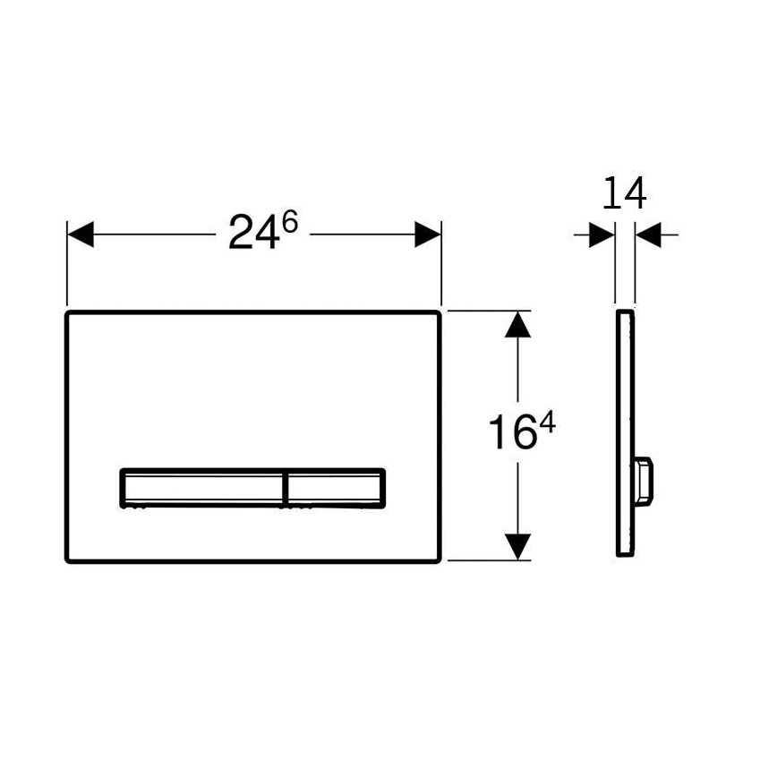 Geberit 115.672.QF.2 - Splachovacie tlačidlo Sigma50 24,6x16,4 cm kartáčovaná mosadz