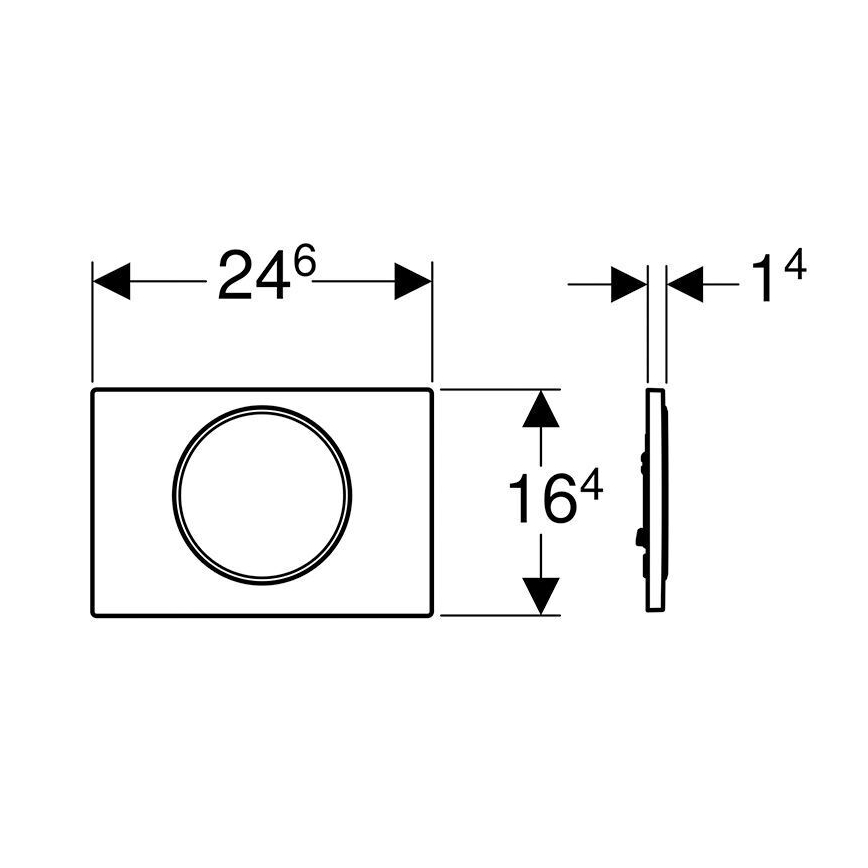 Geberit 115.758.KJ.5 - Splachovacie tlačidlo Sigma10 24,6x16,4 cm biela/lesklý chróm