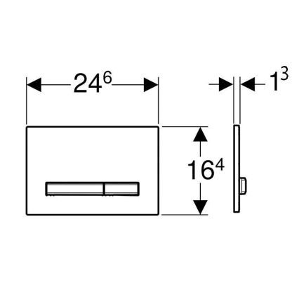 Geberit 115.788.11.2 - Splachovacie tlačidlo Sigma50 24,6x16,4 cm biela/matný chróm