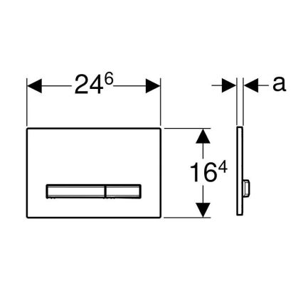 Geberit 115.788.GH.2 - Splachovacie tlačidlo Sigma50 24,6x16,4 cm matný chróm