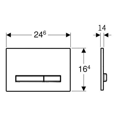Geberit 115.788.SD.2 - Splachovacie tlačidlo Sigma50 24,6x16,4 cm antracit/matný chróm