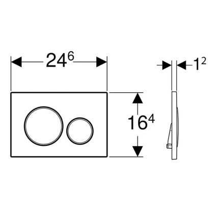 Geberit 115.882.16.1 - Splachovacie tlačidlo Sigma20 24,6x16,4 cm matná čierna