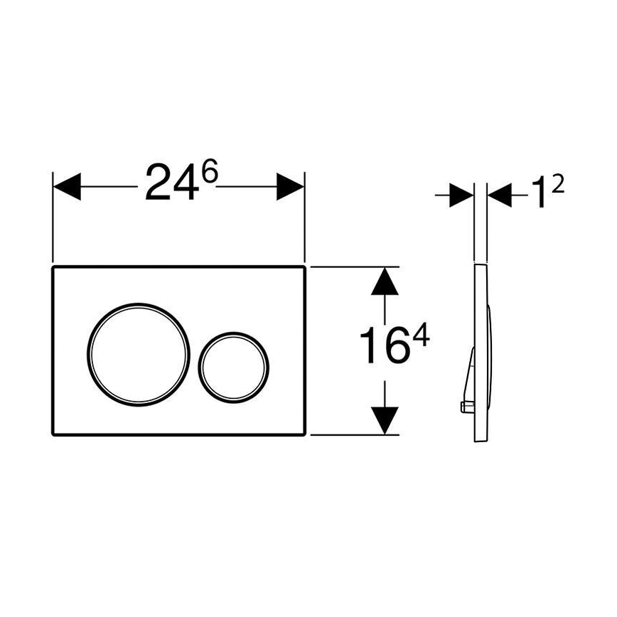 Geberit 115.882.16.1 - Splachovacie tlačidlo Sigma20 24,6x16,4 cm matná čierna