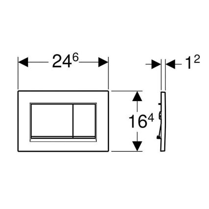 Geberit 115.883.DW.1 - Splachovacie tlačidlo Sigma30 24,6x16,4 cm čierne
