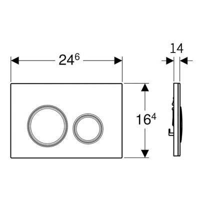 Geberit 115.884.SI.1 - Splachovacie tlačidlo Sigma50 24,6x16,4 cm biela/lesklý chróm