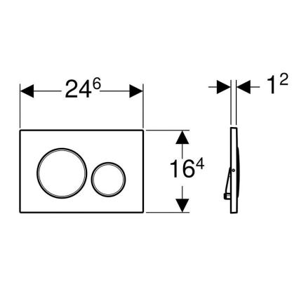 Geberit 115.889.SN.1 - Splachovacie tlačidlo Sigma20 24,6x16,4 cm nerezová oceľ