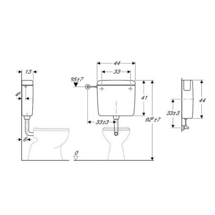 Geberit 127.000.11.1 - Splachovacia nádržka AP127 6/9 l alpská biela