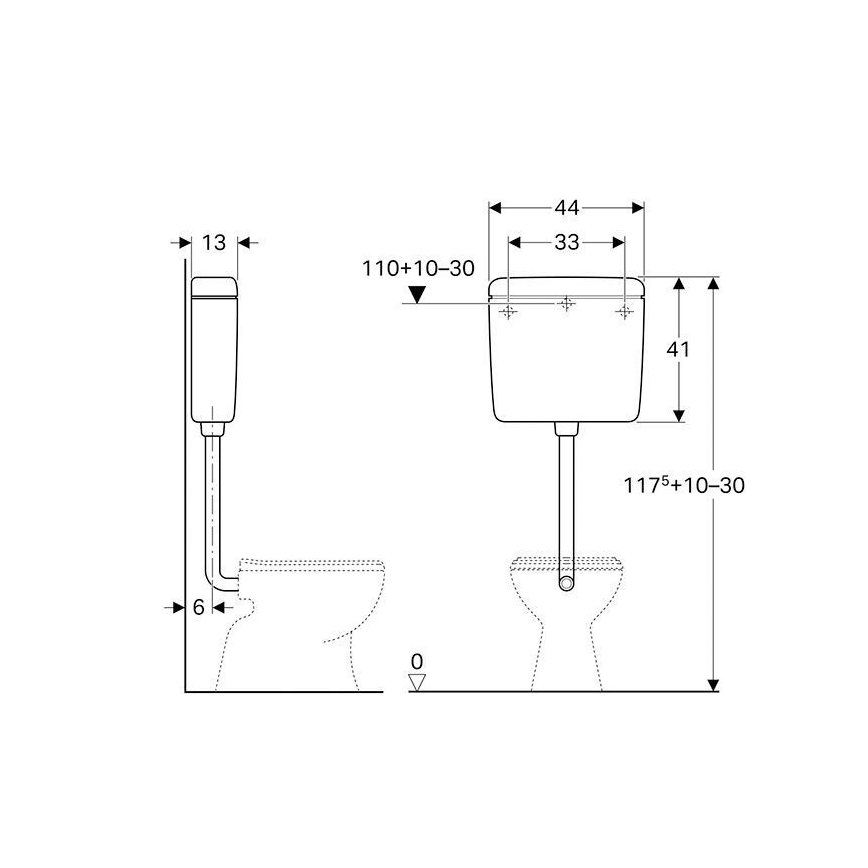 Geberit 127.005.11.1 - Splachovacia nádržka AP127 6/9 l alpská biela