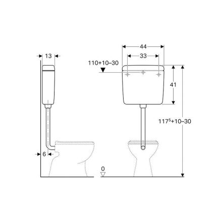 Geberit 136.230.11.1 - Splachovacia nádržka AP112 6/9 l alpská biela
