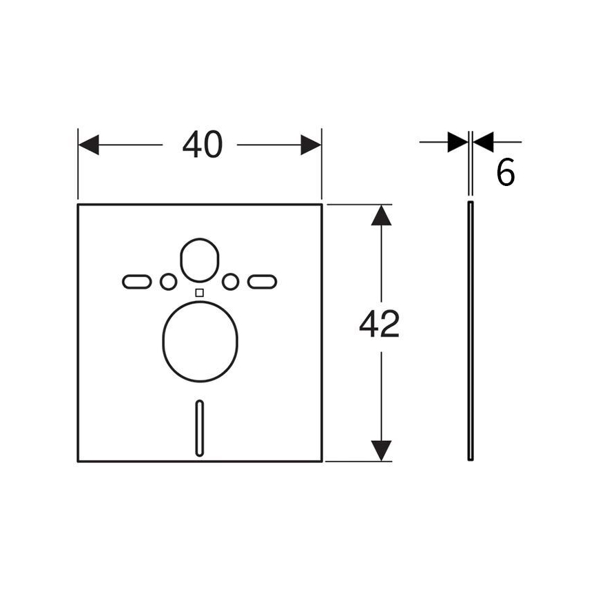 Geberit 156.050.00.1 - Izolačná podložka pre závesné WC a bidet 40x42 cm biela