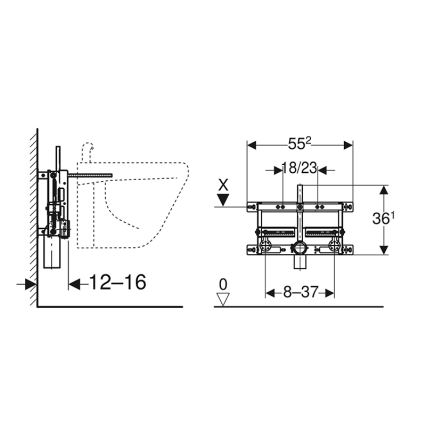 Geberit 457.530.00.1 - Podomietkový modul pre bidet Kombifix univerzálny