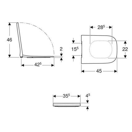 Geberit 500.237.01.1 - WC sedátko SoftClose Smyle Square duroplast/biela