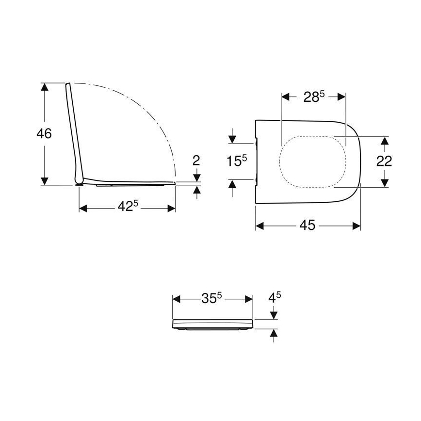 Geberit 500.237.01.1 - WC sedátko SoftClose Smyle Square duroplast/biela