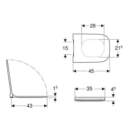 Geberit 500.240.01.1 - WC sedátko SoftClose Smyle Square duroplast/biela