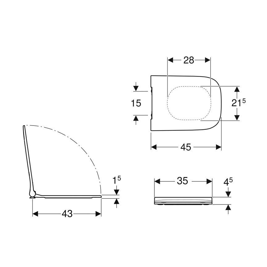 Geberit 500.240.01.1 - WC sedátko SoftClose Smyle Square duroplast/biela
