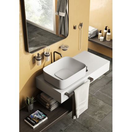 Gedy - Nástenný dávkovač mydla PIRENEI 110 ml mliečne sklo/metalicky sivá