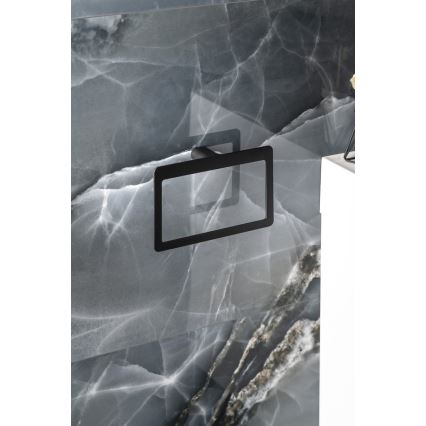 Gedy - Nástenný vešiak na uteráky PIRENEI 15x23 cm matná čierna