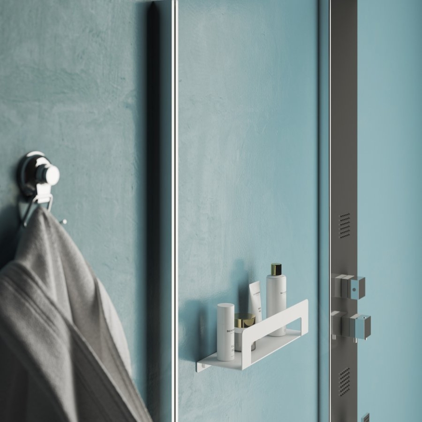 Gedy - Polica s vešiakom na uteráky CLEO 50 cm matná biela