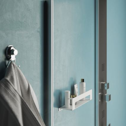 Gedy - Polička s vešiakom na uteráky CLEO 30 cm matná biela