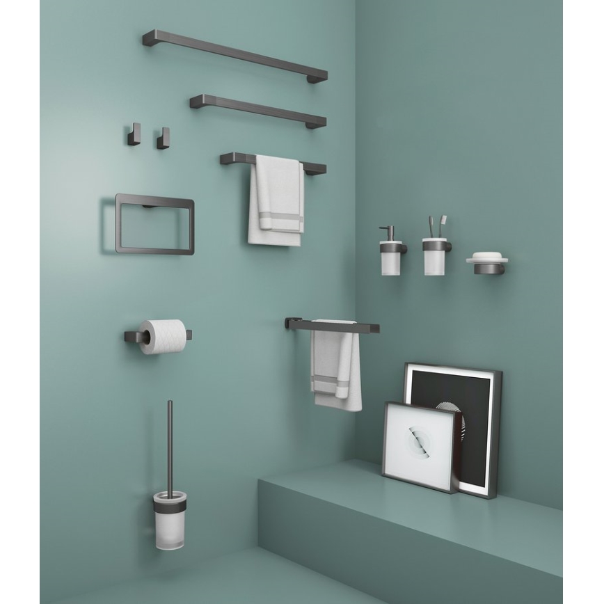 Gedy - SADA 2× Nástenný háčik PIRENEI metalická sivá