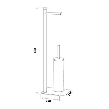 Gedy - Samostoječa WC ščetka z držalom za toaletni papir TRILLY, mat bela
