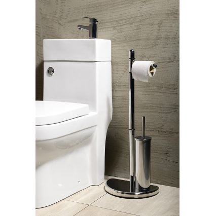 Gedy - Stojan na toaletný papier a WC štetku HIBISCUS lesklý chróm