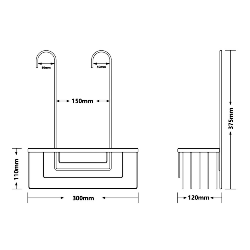 Gedy - Závesná polica do sprchy SMART 37,5x30 cm metalická sivá