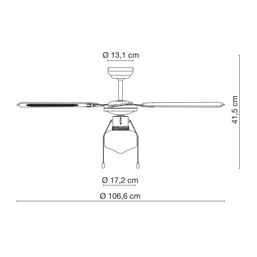 Globo - Stropný ventilátor 1xE27/60W/230V