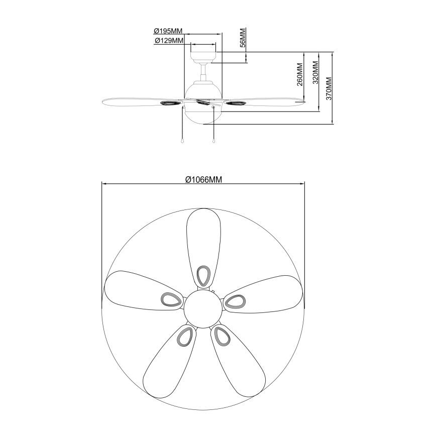 Globo - Stropný ventilátor 1xE14/60W/230V