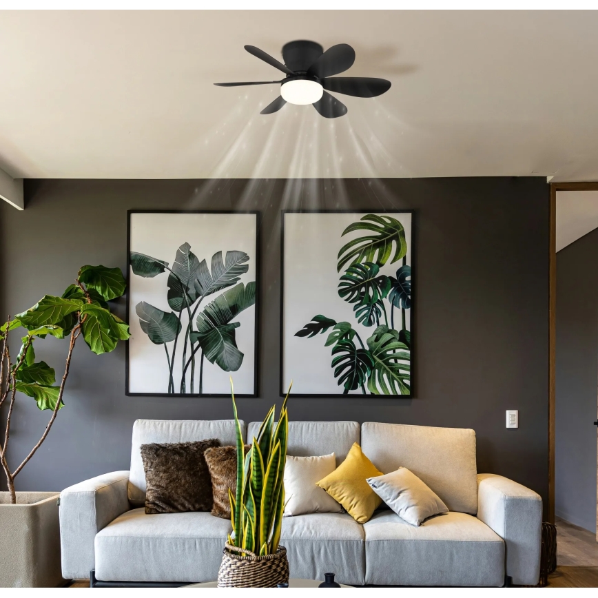 Globo - LED Stmievateľný stropný ventilátor LED/5W/230V 2700-6500K čierny + diaľkové ovládanie