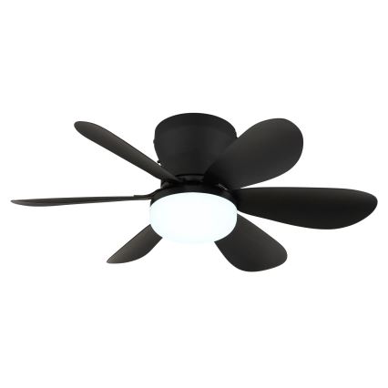 Globo - LED Stmievateľný stropný ventilátor LED/5W/230V 2700-6500K čierny + diaľkové ovládanie