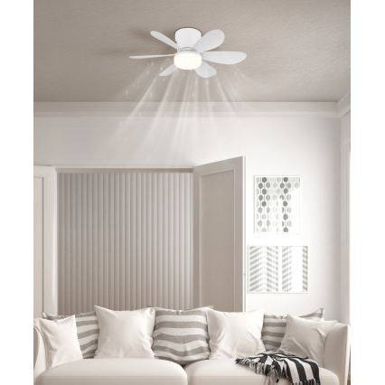 Globo - LED stmievateľný stropný ventilátor LED/5W/230V 2700-6500K biela + diaľkové ovládanie